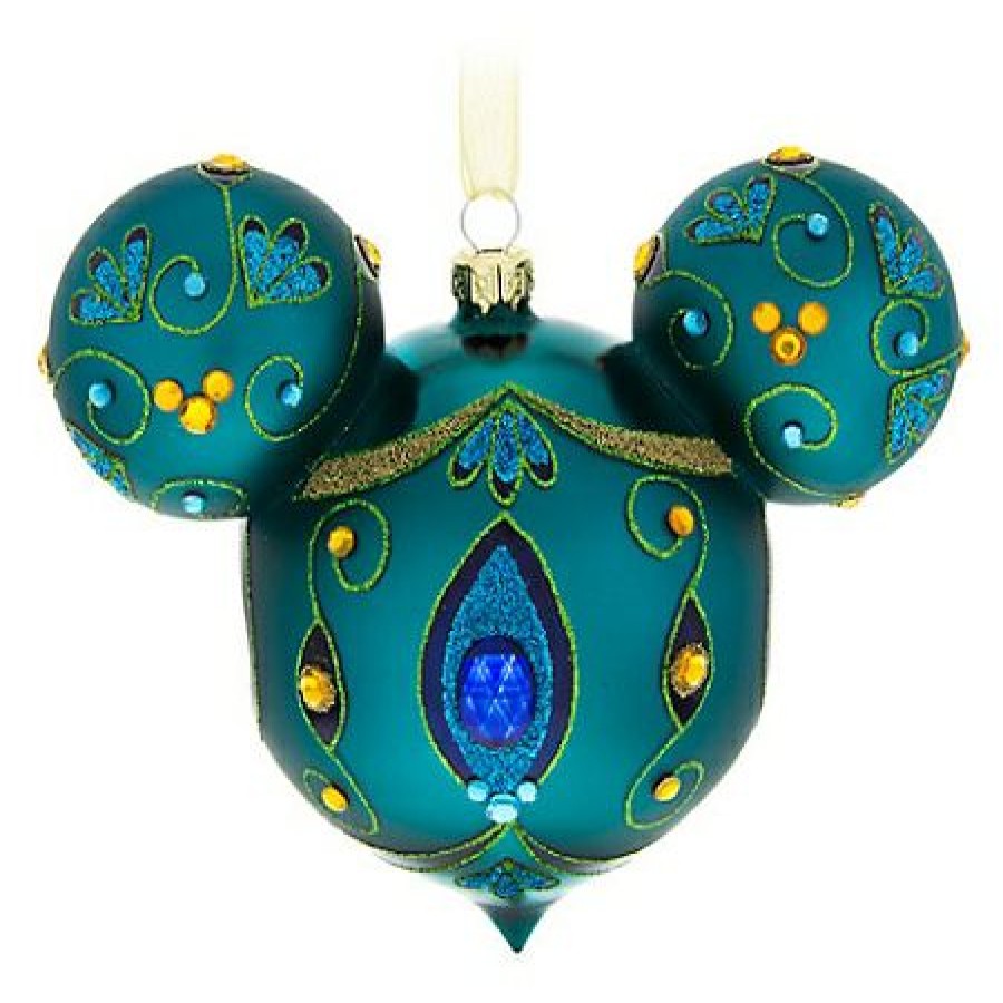 Christmas Ornaments * | Disney Christmas Ornament Mickey Mouse Icon Peacock Good Quality