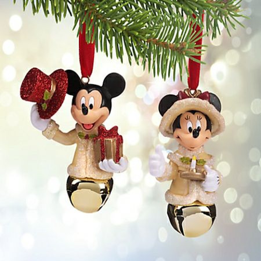 Christmas Ornaments * | Disney Christmas Ornament Set Victorian Mickey And Minnie Bells Opening Sales