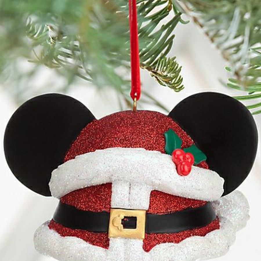 Christmas Ornaments * | Disney Ear Hat Ornament Santa Mickey Mouse Hat Best Price