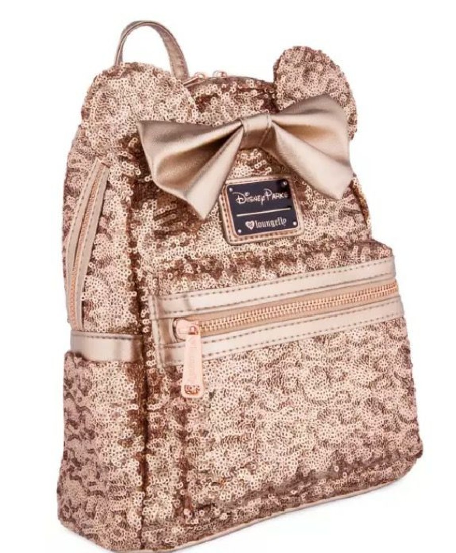 Apparel * | Disney Loungefly Backpack Minnie Mouse Sequined Rose Gold Outlet