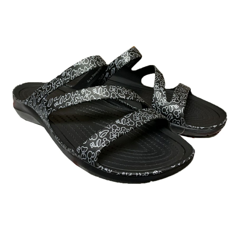 Apparel * | Disney Women Sandals Crocs Mickey And Minnie Graphics Black And White Top Sell