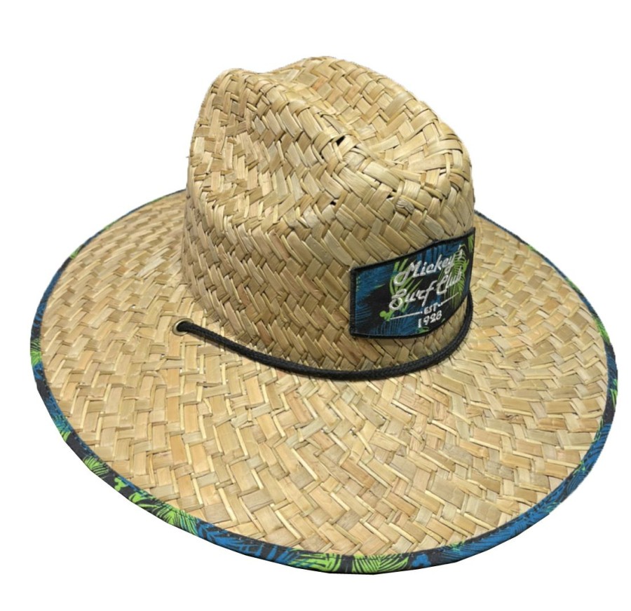 Apparel * | Disney Straw Hat For Adults Mickey'S Surf Club Top Sell