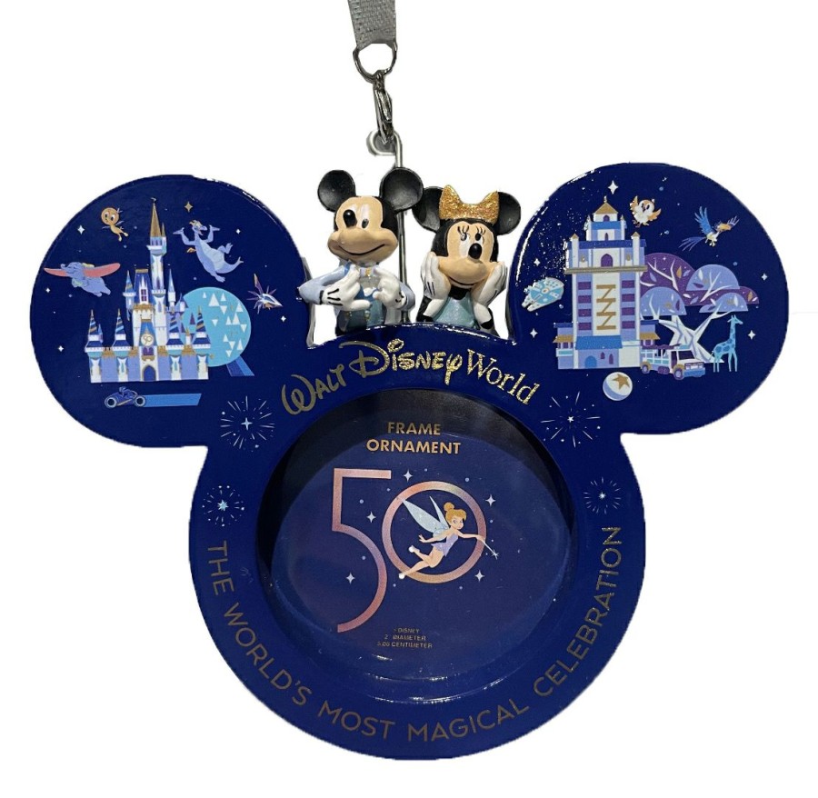 Christmas Ornaments * | Disney Photo Frame Ornament 50Th Anniversary Mickey & Minnie Original