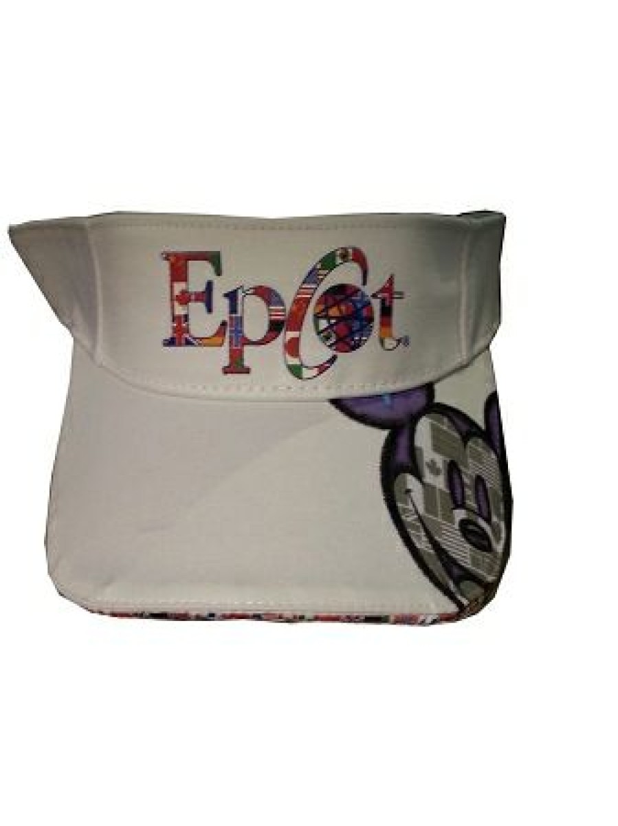 Apparel * | Disney Sun Visor Hat Epcot One Mouse One World Mickey Flags Fashionable