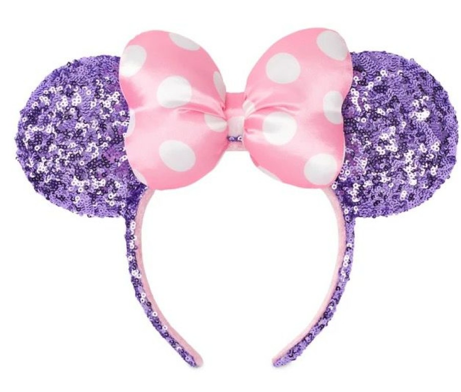 Apparel * | Disney Ears Headband Minnie Mouse Sequined Lavender & Pink Exclusive Design