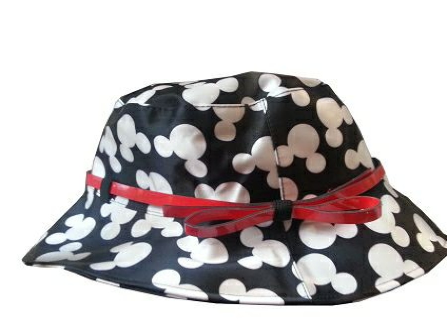 Apparel * | Disney Hat Rain Hat Mickey Mouse Icons Black & White New Threads