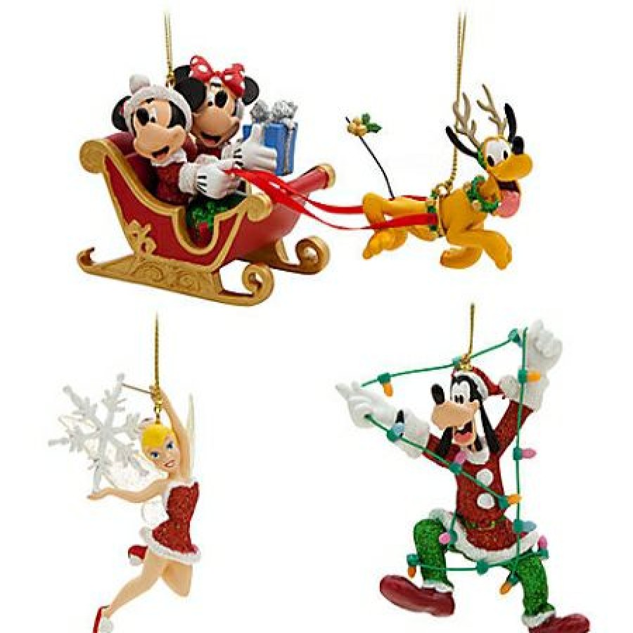 Christmas Ornaments * | Disney Christmas Ornament Set Mickey And Minnie Mouse And Friends Bargain Sale