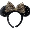 Apparel * | Disney Ears Headband Minnie Mouse Black & Gold Gems Outlet