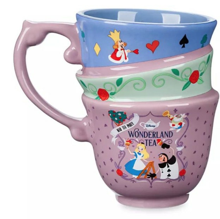 Mugs * | Disney Coffee Mug Alice In Wonderland Triple Stacked Tendy Style