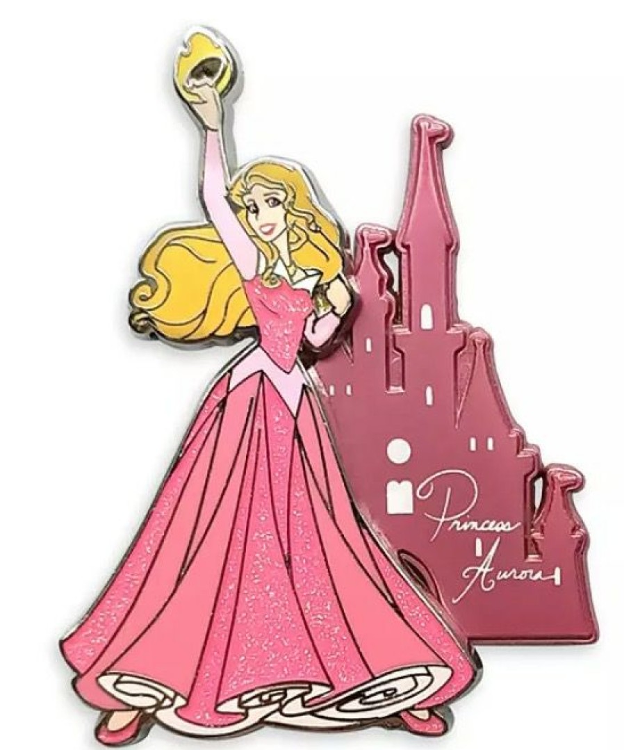 Figures And Collectibles * | Disney Sleeping Beauty Pin Aurora With Castle Reliable Quality