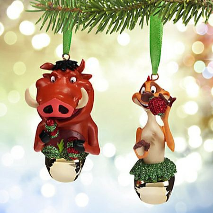 Christmas Ornaments * | Disney Christmas Ornament Set Pumbaa And Timon Bells Classical