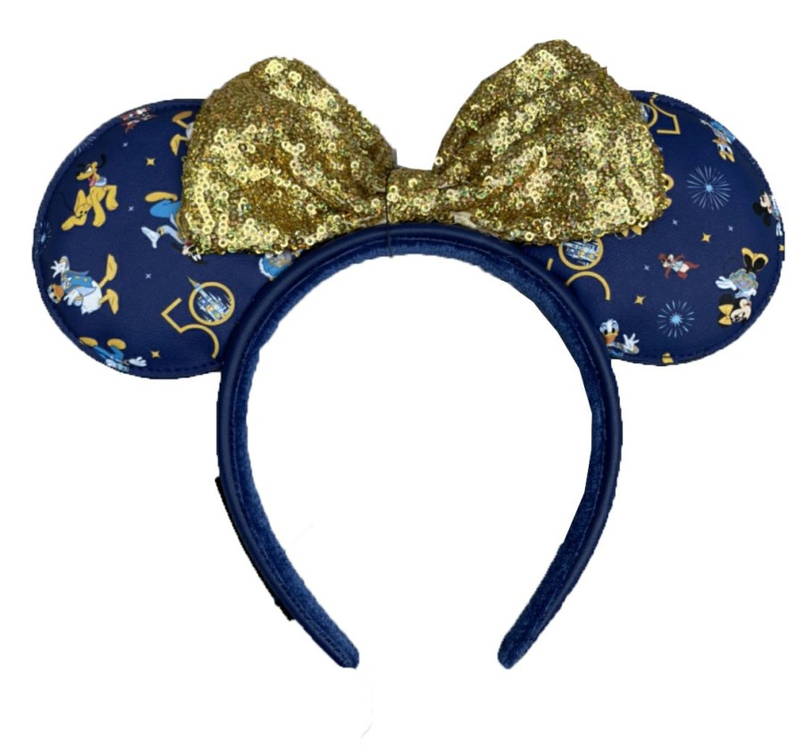 Apparel * | Disney Loungefly Ears Headband 50Th Anniversary Mickey & Friends Fashionable