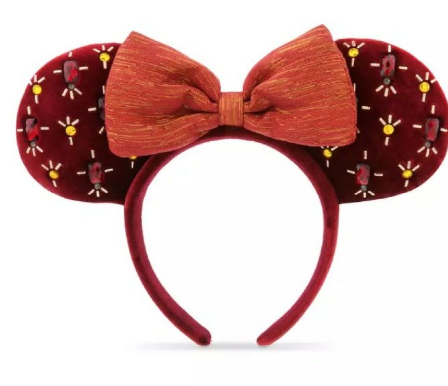 Apparel * | Disney Ears Headband Holiday Minnie Cranberry Red Original