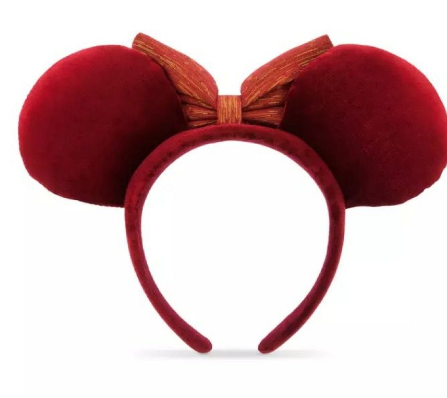 Apparel * | Disney Ears Headband Holiday Minnie Cranberry Red Original