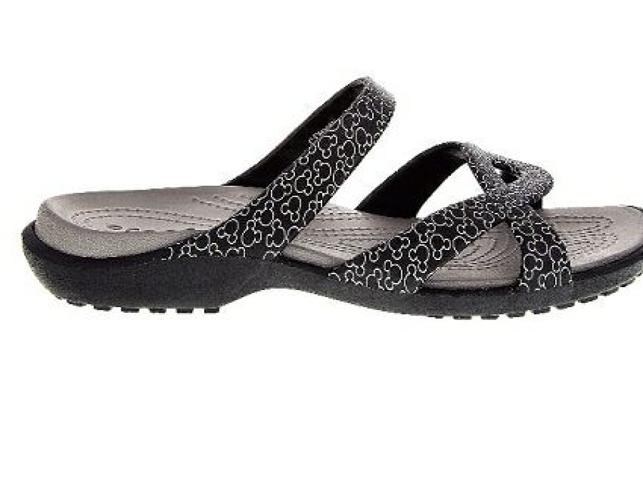 Apparel * | Disney Women Sandals Crocs Mickey Mellen Black And White Exquisite Gifts