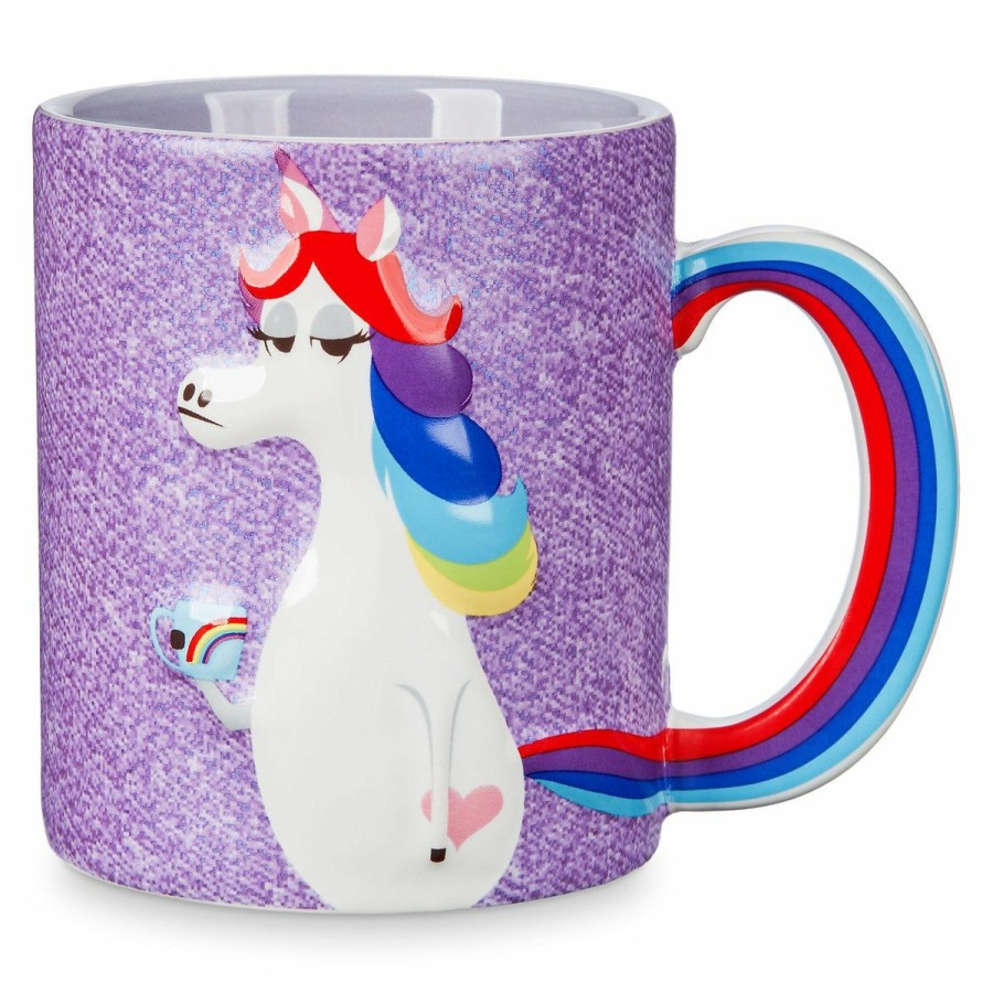 Mugs * | Disney Coffee Mug Rainbow Unicorn Inside Out Popular