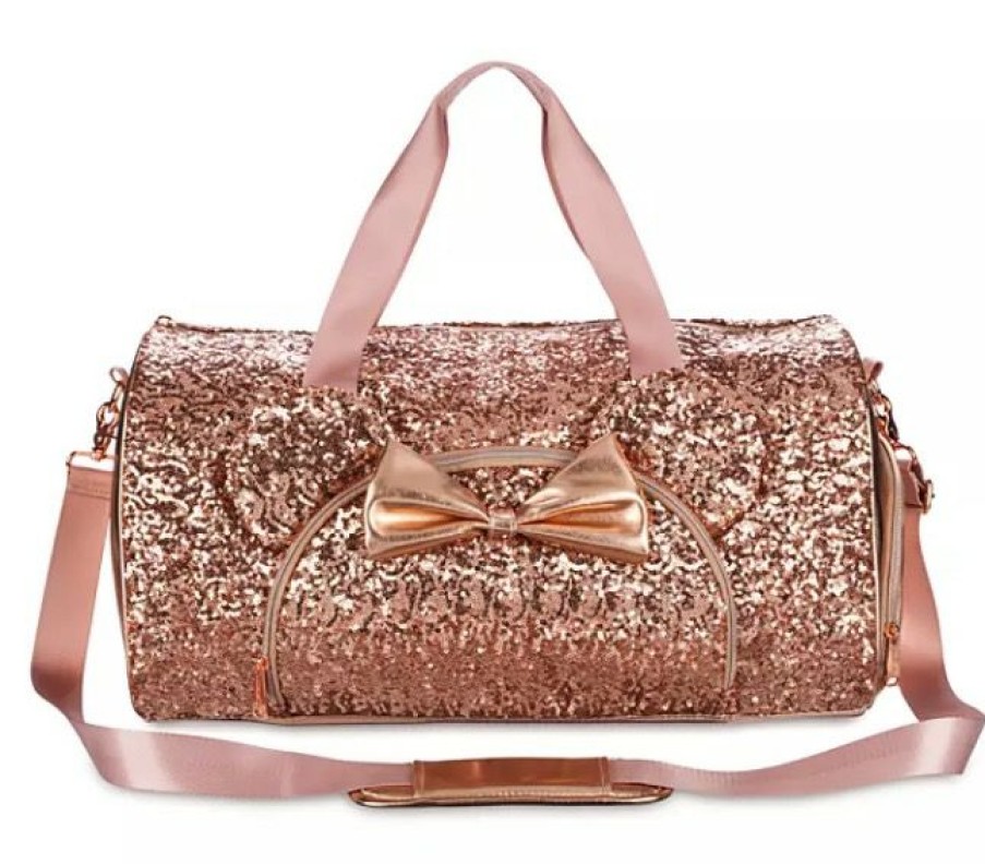 Apparel * | Disney Loungefly Duffel Bag Minnie Sequin Briar Rose Gold Exclusive Design