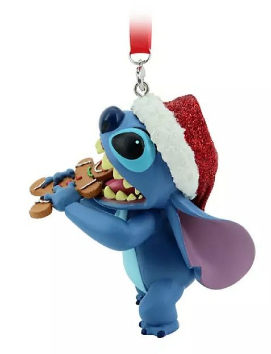 Christmas Ornaments * | Disney Figurine Ornament Stitch With Gingerbread Snack Excellent Quality