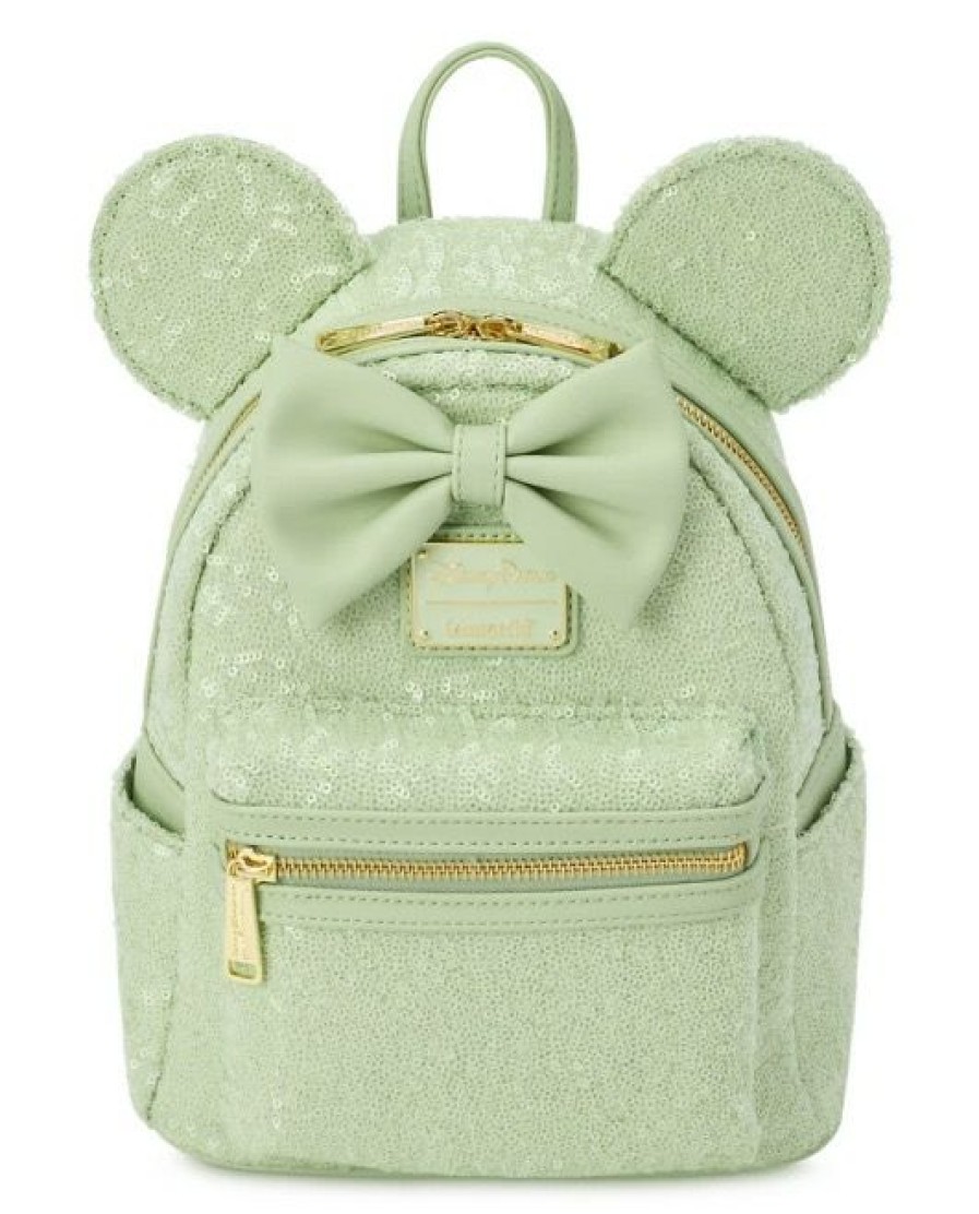 Apparel * | Disney Loungefly Backpack Minnie Mouse Sequined Mint Fashionable