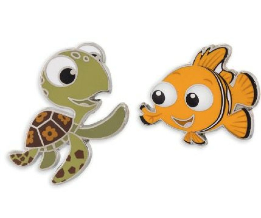 Figures And Collectibles * | Disney Finding Nemo Pin Set Squirt And Nemo Discounts