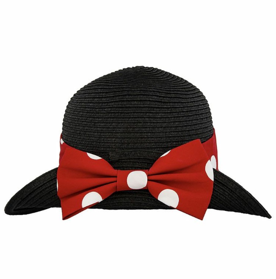 Apparel * | Disney Straw Fedora Minnie Mouse With Bow Youth New