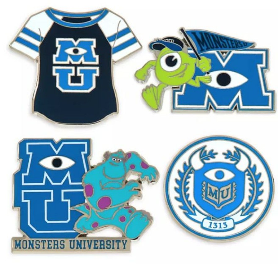 Figures And Collectibles * | Disney Insignia Pin Set Monsters University Set Of 4 Lower Prices