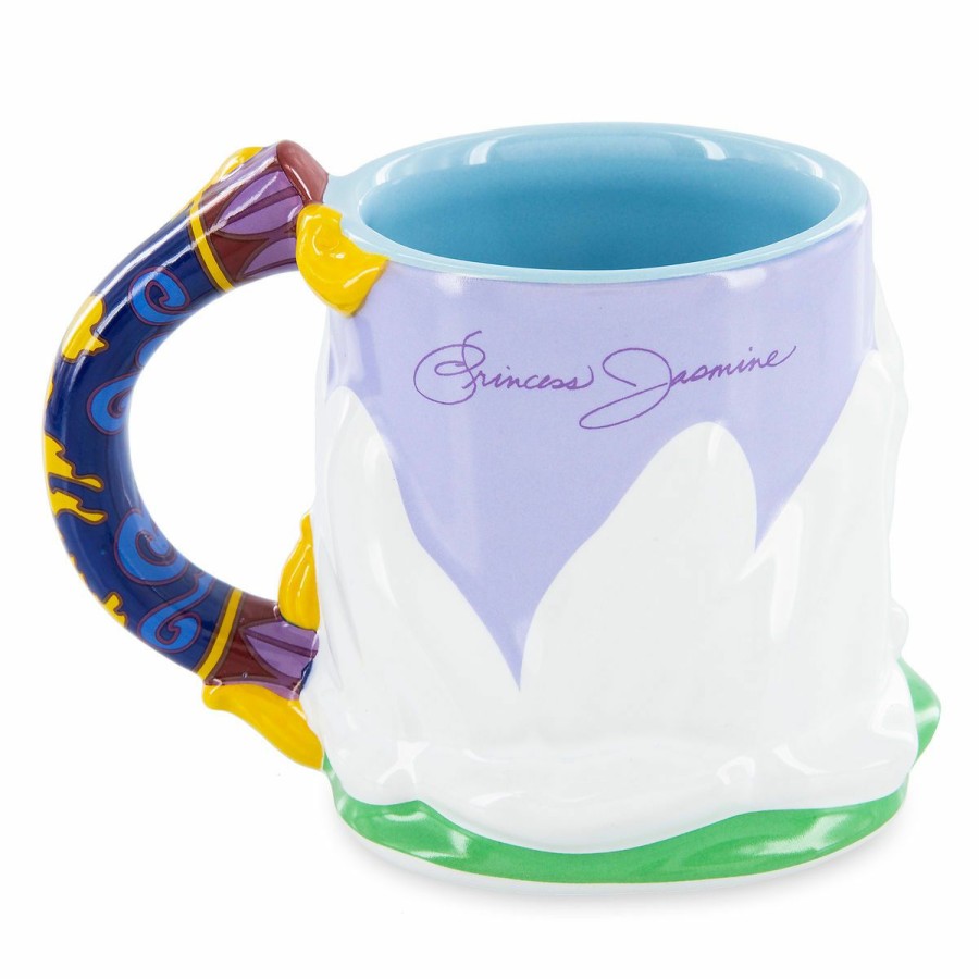 Mugs * | Disney Coffee Mug Jasmine Lotus Flower Sculpted Reliable Quality