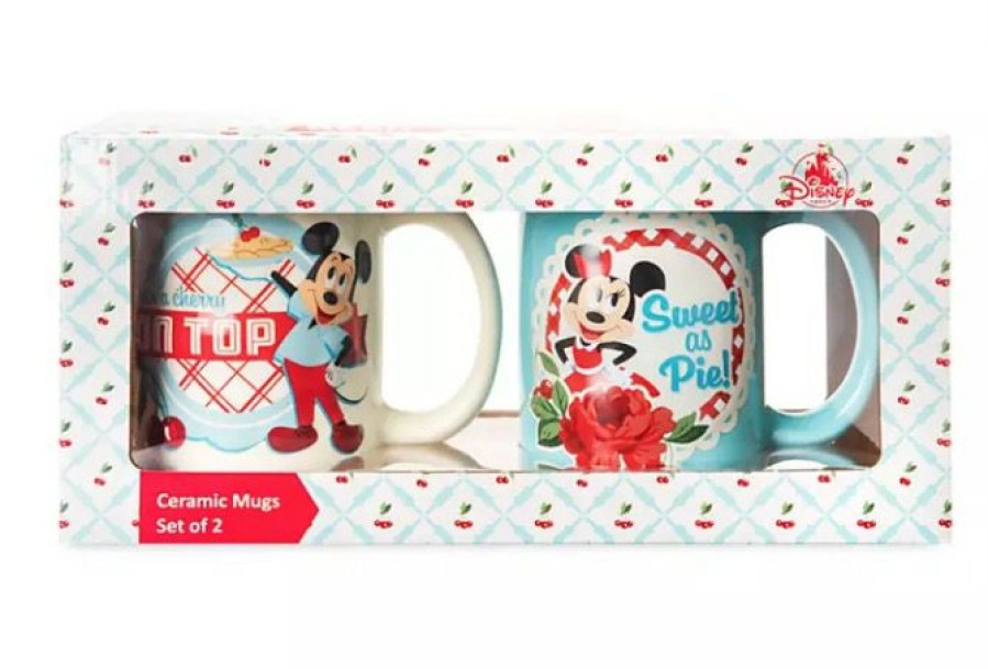 Mugs * | Disney Coffee Mug Set Mickey And Minnie Mouse Retro Cheap