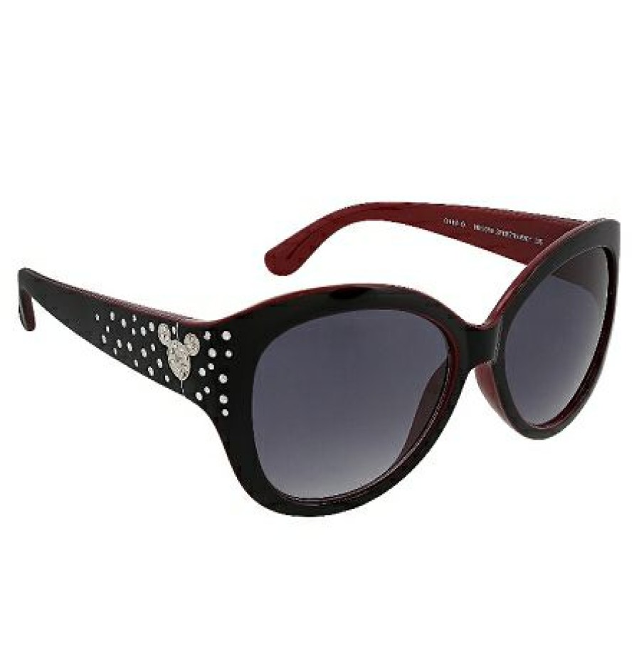 Apparel * | Disney Sunglasses Mickey Mouse Icons With Jewels Maroon And Black Discount