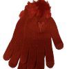 Apparel * | Disney Knit Gloves Minnie Mouse Pom Poms Red Outlet