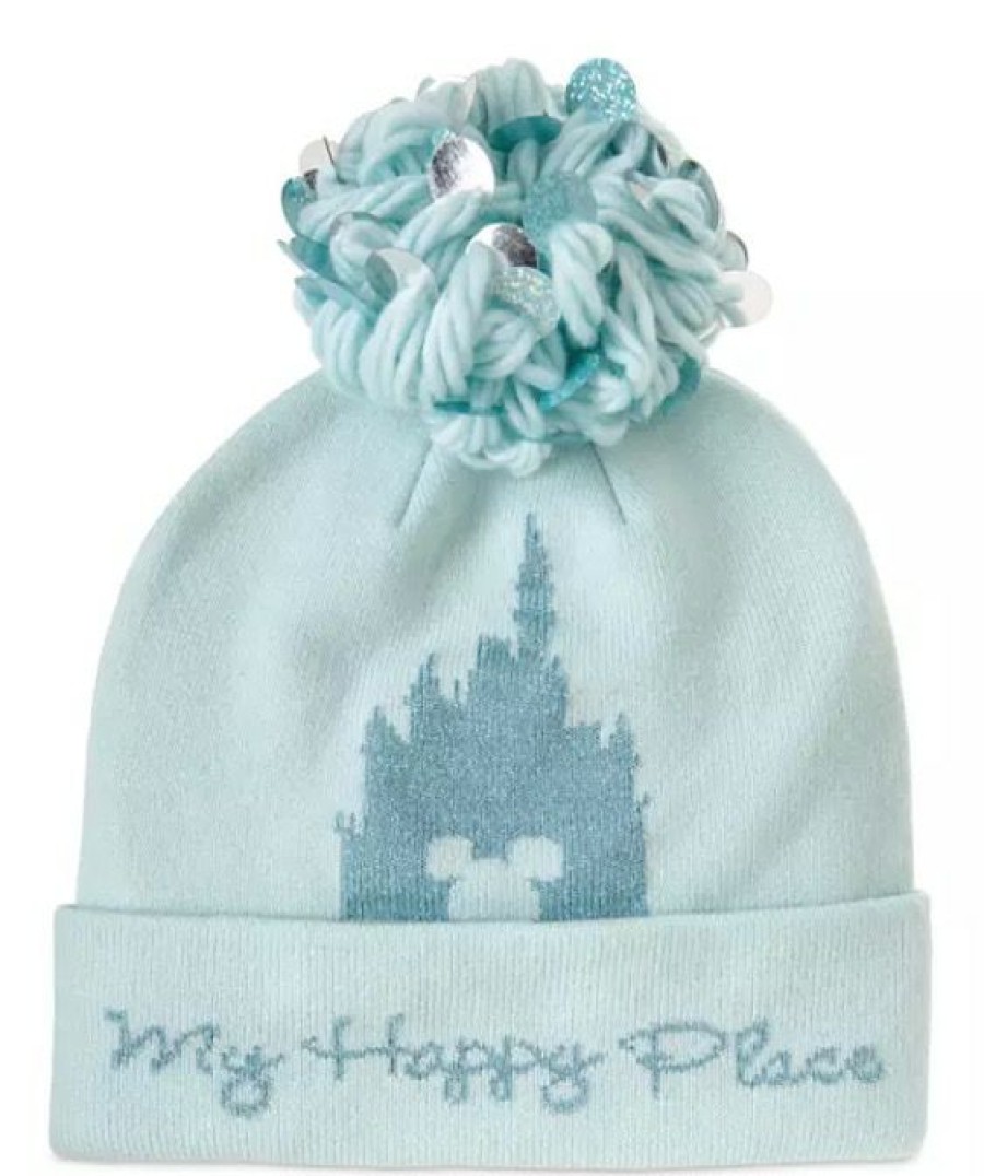 Apparel * | Disney Knit Pom Pom Hat My Happy Place Disney Parks Exclusive Design