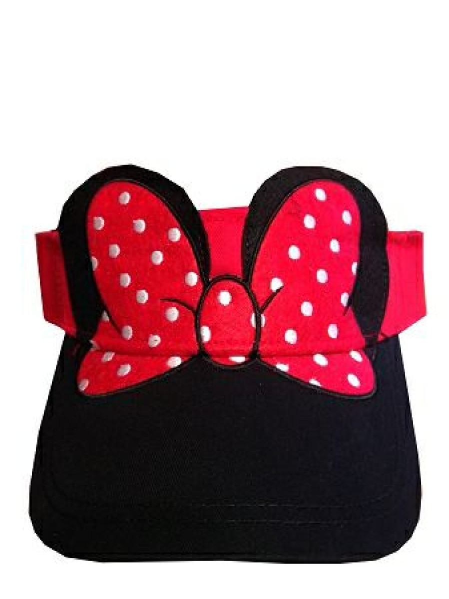 Apparel * | Disney Sun Visor Hat Minnie Mouse Polka Dot Bow Popular