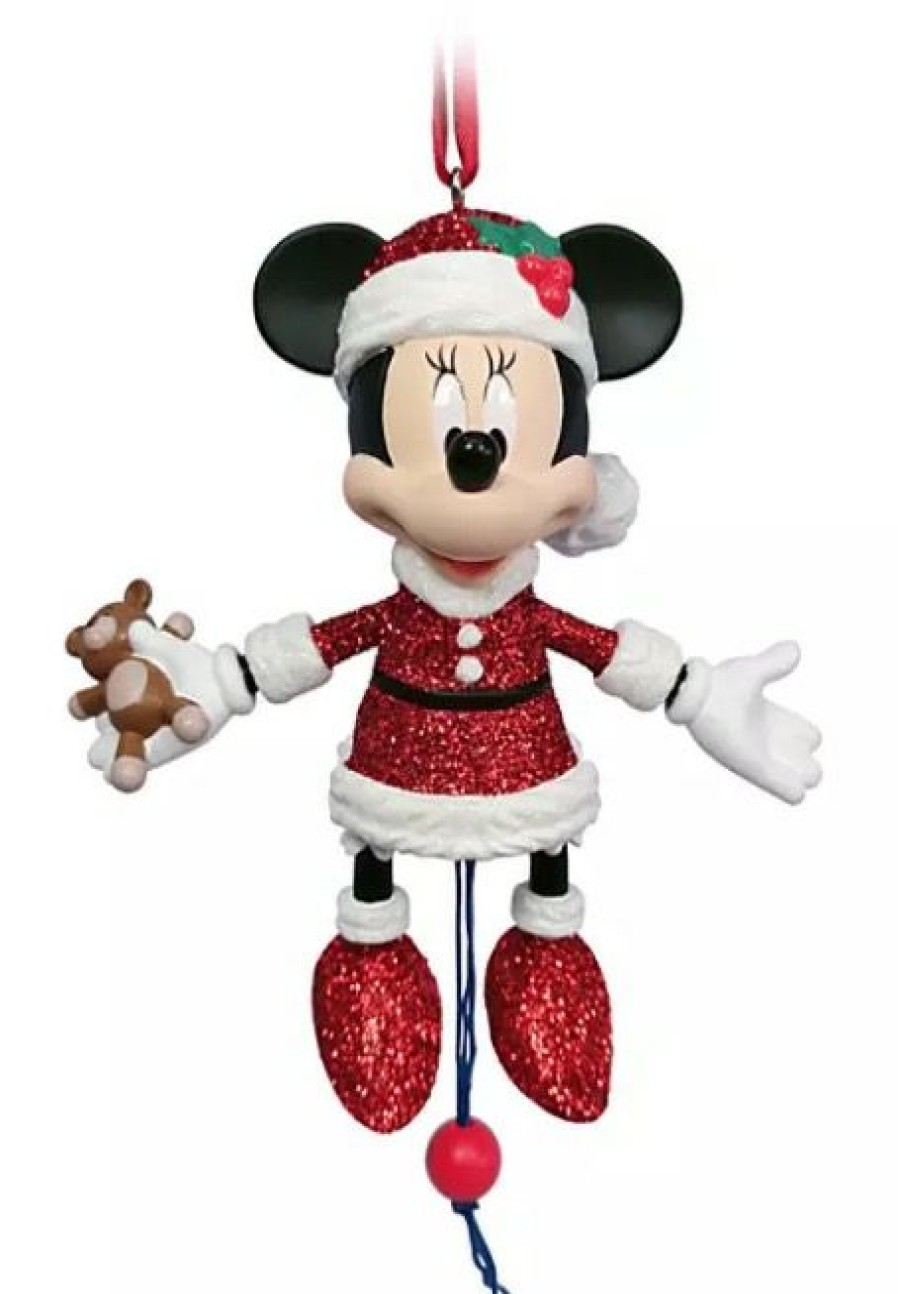 Christmas Ornaments * | Disney Figurine Ornament Santa Minnie Mouse Articulated Exclusive Design