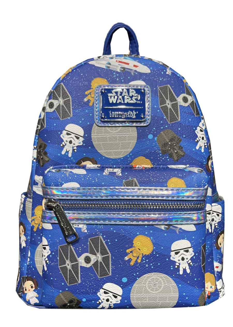 Apparel * | Disney Loungefly Backpack Star Wars Chibi Blue Online Sales