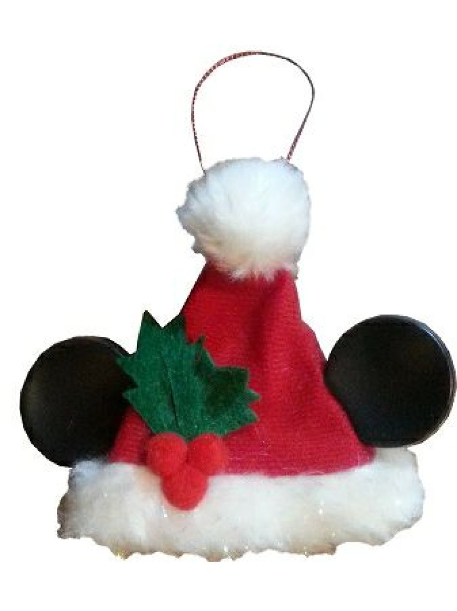 Christmas Ornaments * | Disney Christmas Ornament Mickey Mouse Santa Hat Small Popular