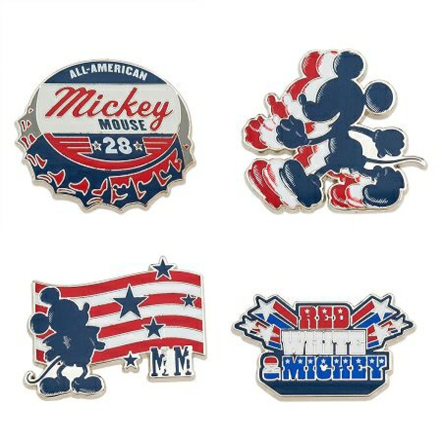 Figures And Collectibles * | Disney Americana Pin Set Mickey Mouse Flair Set Set Of 4 Online Sales