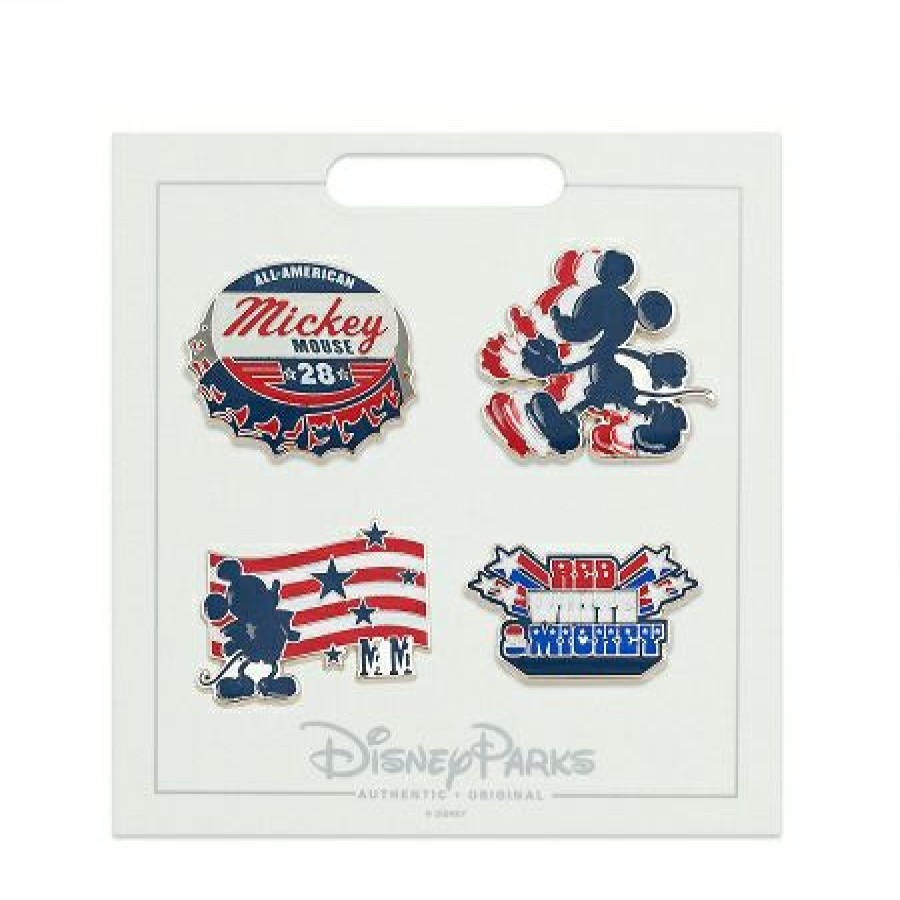 Figures And Collectibles * | Disney Americana Pin Set Mickey Mouse Flair Set Set Of 4 Online Sales