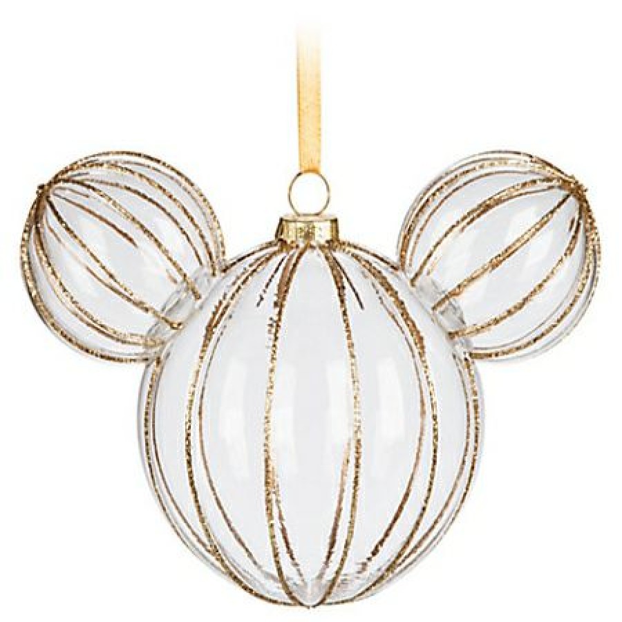 Christmas Ornaments * | Disney Mickey Ears Ornament Mickey Mouse Icon Golden Rib Exclusive