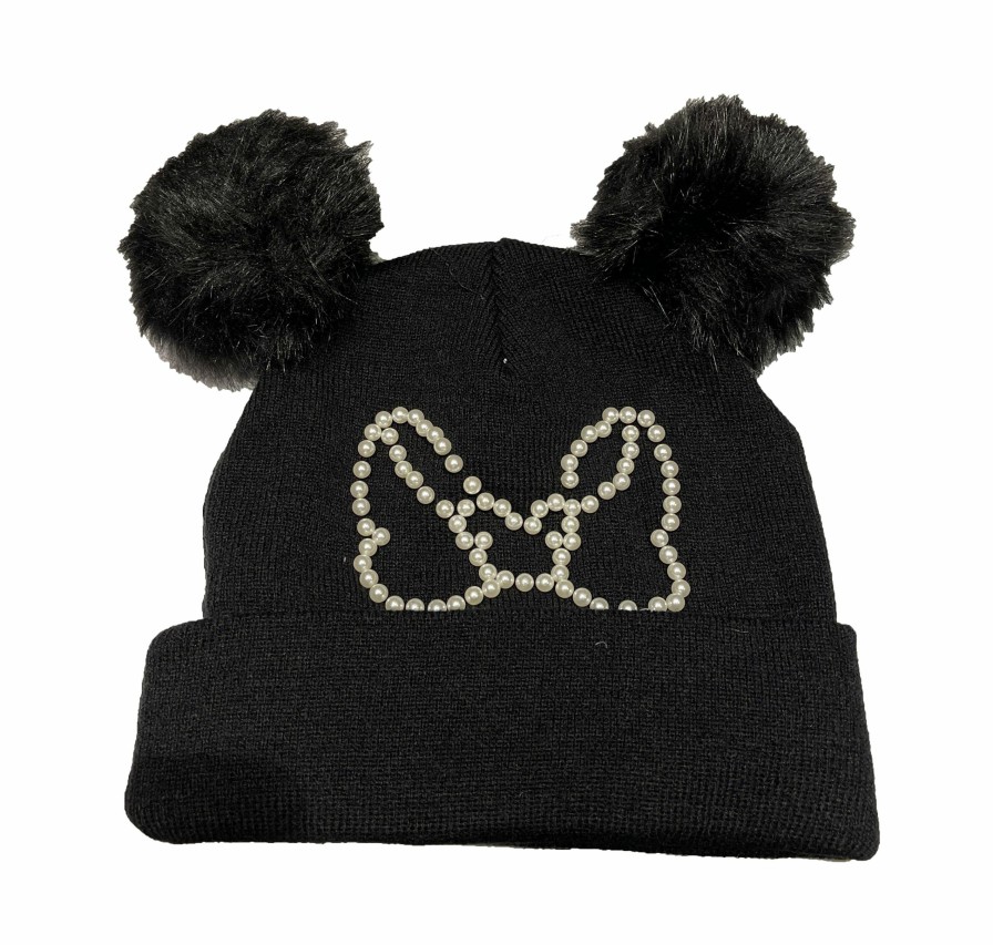 Apparel * | Disney Knit Hat Minnie Pom Pom Bow Tendy Style