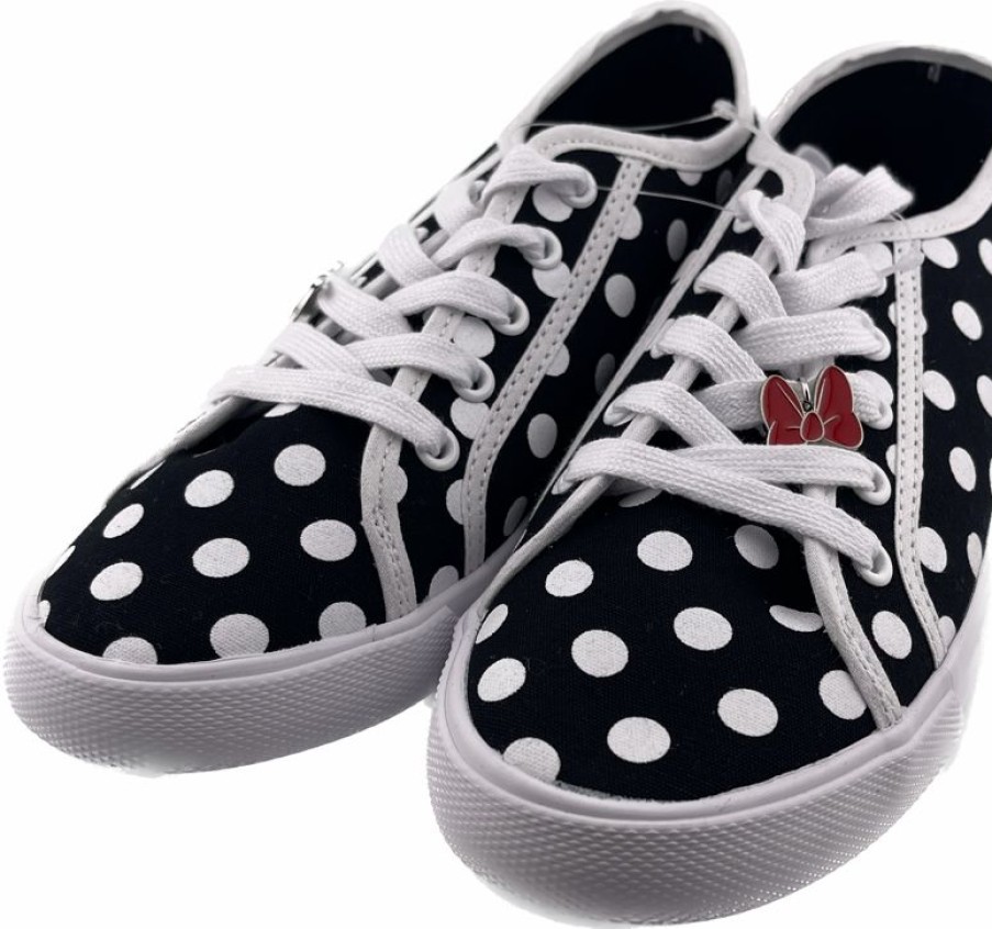 Apparel * | Disney Lace Up Shoes For Women Minnie Mouse Polka Dots New Threads