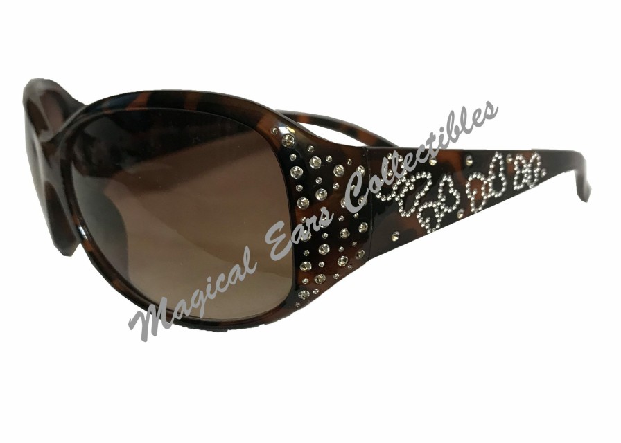 Apparel * | Disney Sunglasses Minnie Bows Crystal Jeweled Brown Best Quality