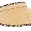 Apparel * | Disney Sun Visor Hat Animal Print Trim Straw New