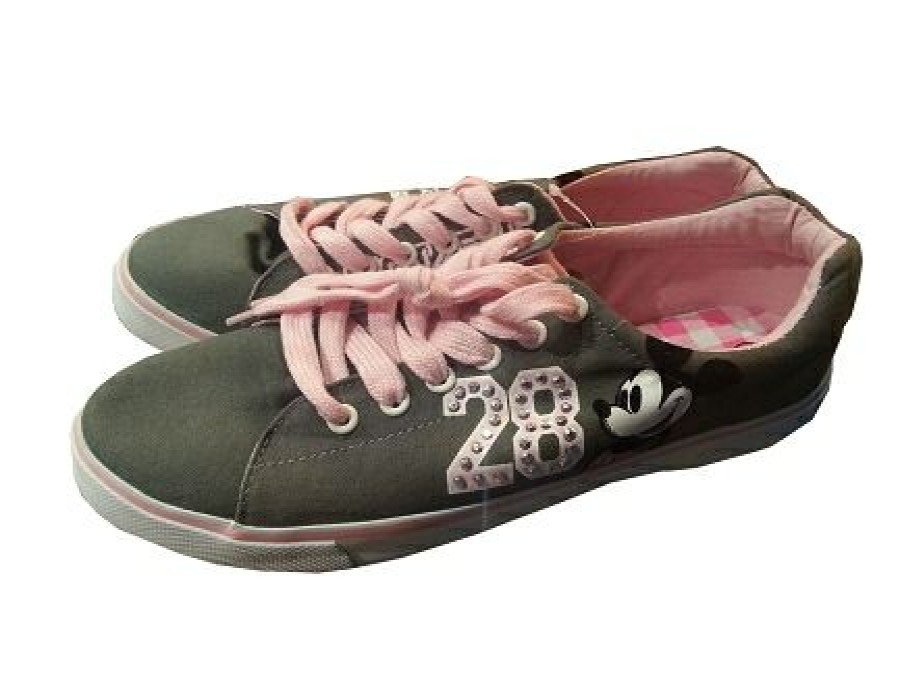 Apparel * | Disney Tennis Shoes For Women Mickey Mouse 28 Pink & Gray New Threads