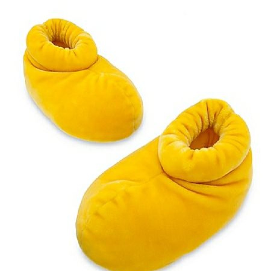 Apparel * | Disney Slippers For Adults Plush Mickey Mouse Shoes Yellow Cheaper