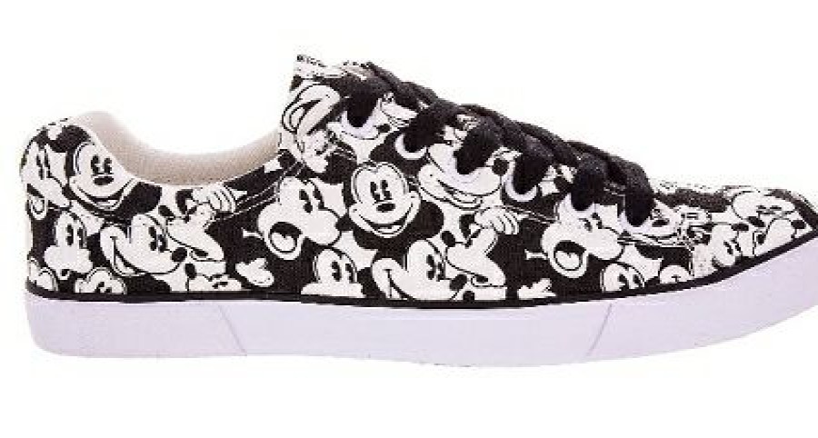 Apparel * | Disney Canvas Shoes For Women Classic Mickey Mouse Black Laces Classical