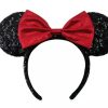 Apparel * | Disney Ears Headband Minnie Mouse Sequined Red Bow Hot Sell