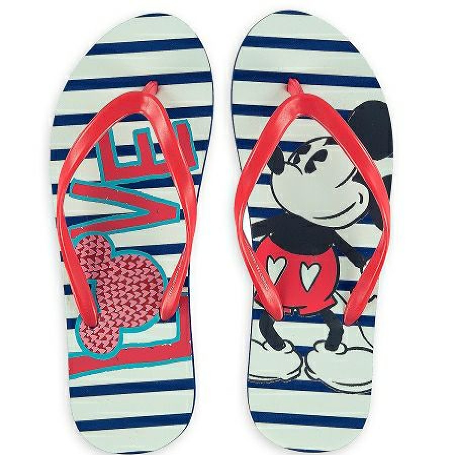 Apparel * | Disney Flip Flops For Women Mickey Mouse Love Exclusive