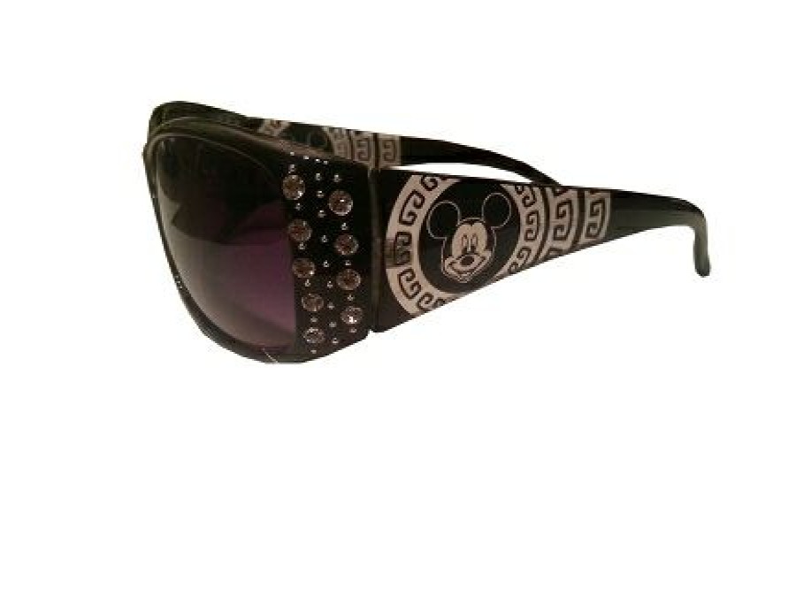 Apparel * | Disney Sunglasses Mickey Mouse Face Crystal Jeweled Black Best-Selling