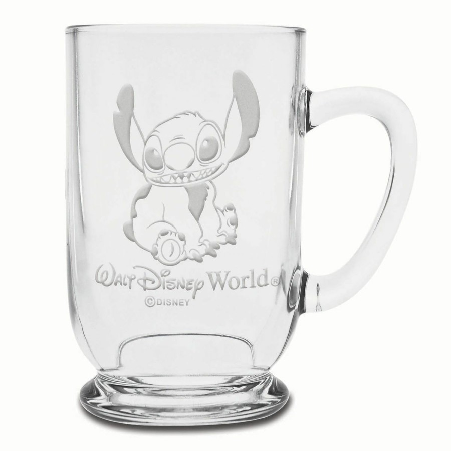 Mugs * | Disney Arribas Glass Mug Stitch Personalizable 16Oz 100% Guarantee