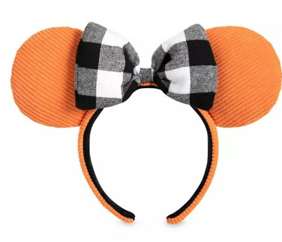 Apparel * | Disney Ears Headband Minnie Mouse Orange Corduroy Online Sales